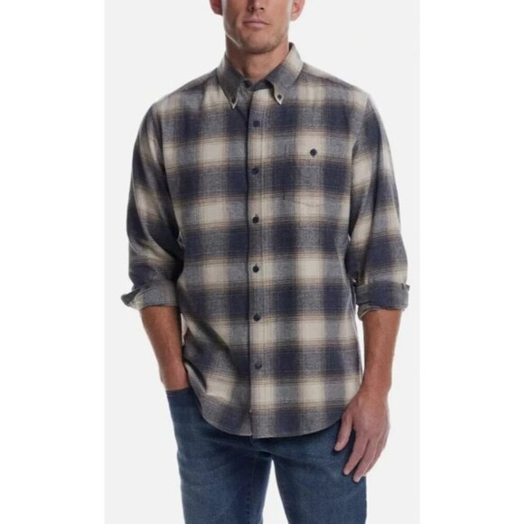 Weatherproof Other - NEW Weatherproof Vintage Men's M Plaid Button-Down Shirt Long Sleeve Blue/Beige